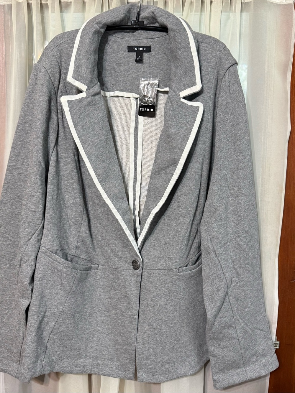 torrid Gray Blazer with White Trim